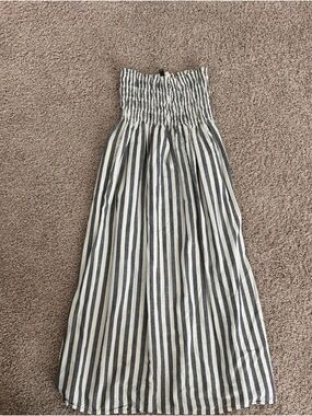 Universal Thread Blue and White Striped Smocked Maxi Dress